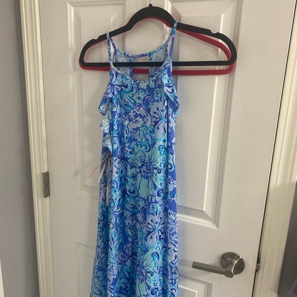 Net Billie halter dress. Cute ruffle detail size large - Picture 2 of 3